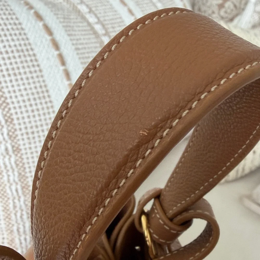 Polene Tan Leather Mini Bag with Gold Accents - Picture 3 of 5